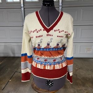 Vintage Collageman Cruiseship Sweater Unisex Size Small